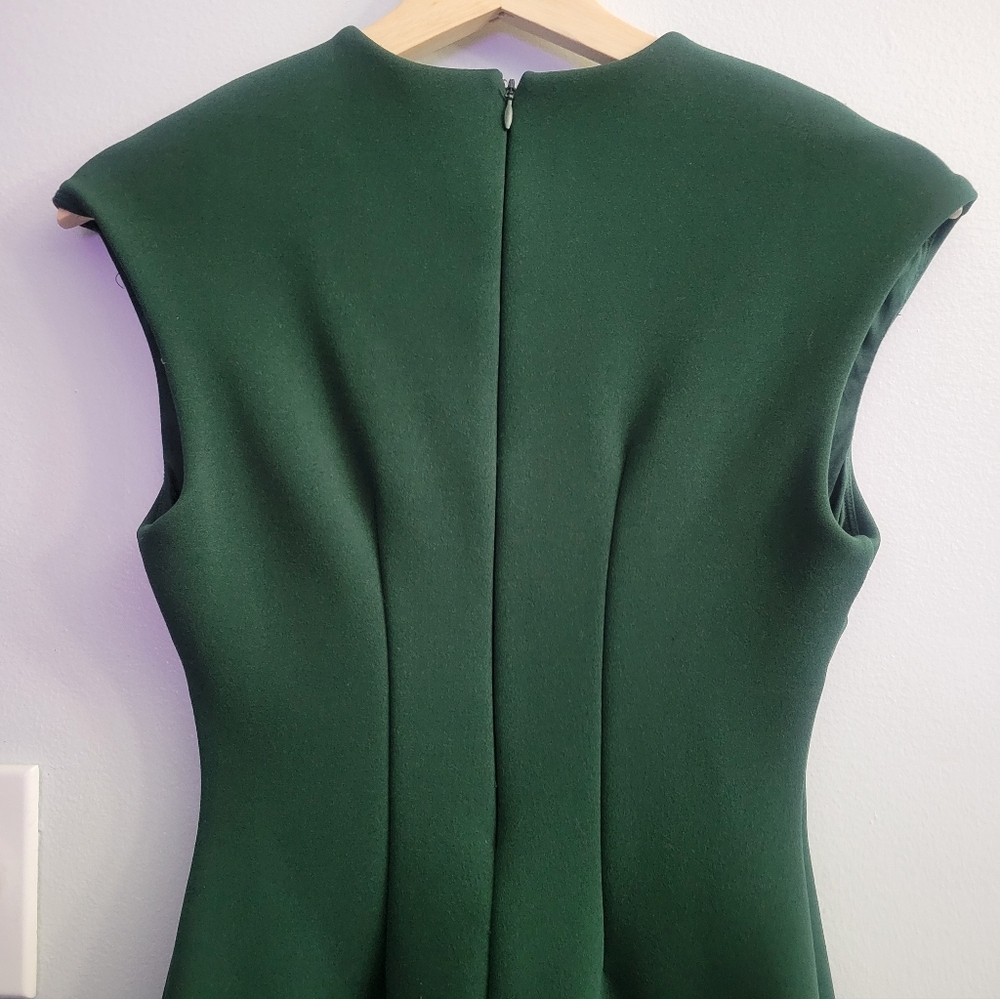 BABATON ARITZIA 'Press' V-neckline Forest Green Midi Dress - Picture 7 of 14